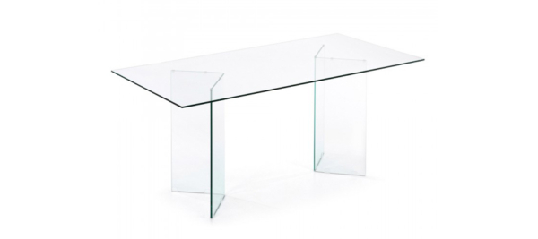 Glass dining table.