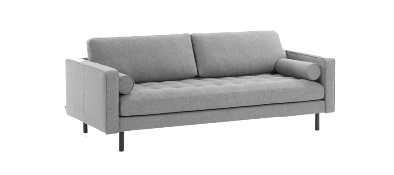 Grey velvet sofa for your living room.