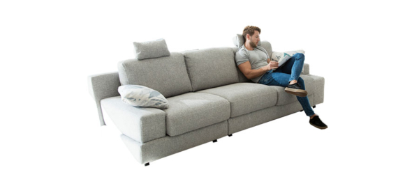 Grey three seater sofa by Fama Spain.