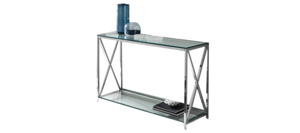 console table silver glass dupen.