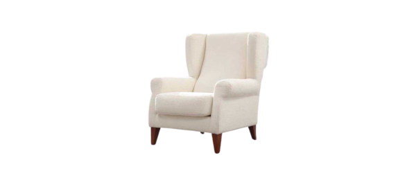 White fama armchair for living room.
