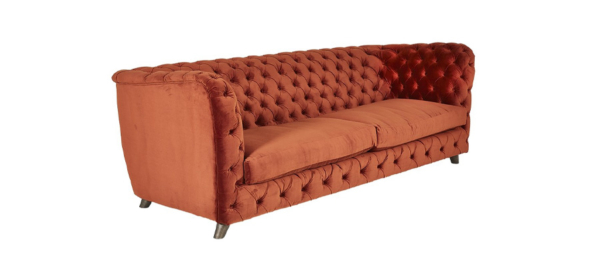 Great quality red orange sofa with details for your living room.