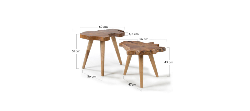 Dimensions of side tables.