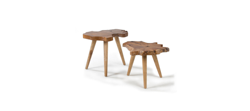 Natural side tables made by wood from julia grup.