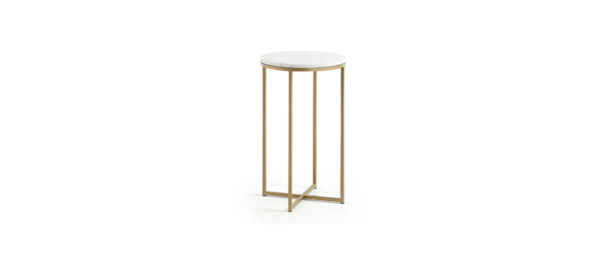 white top gold legs side table