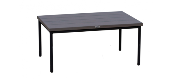 Skyline design metal black structure coffee table for outdoor use.