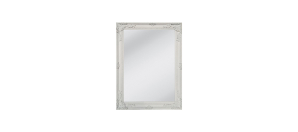 White wooden mirror.