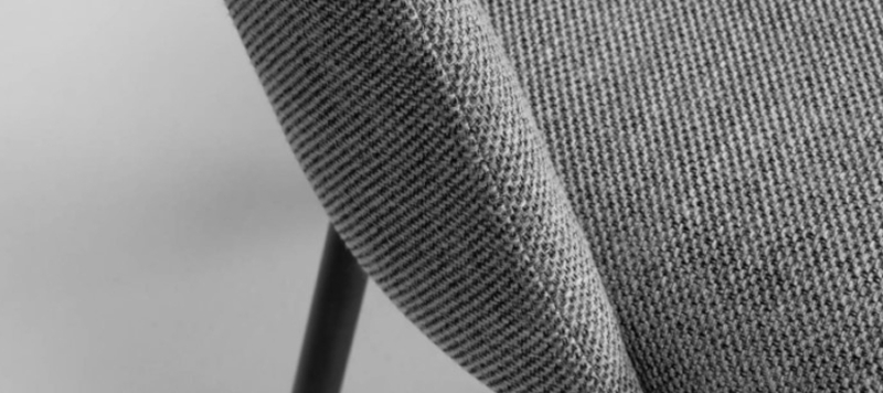 Fabric grey kitchen chair.
