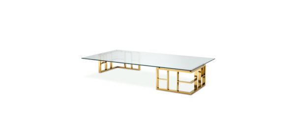 Ramage gold glass coffee table.