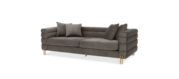 Grey velvet elegant sofa.