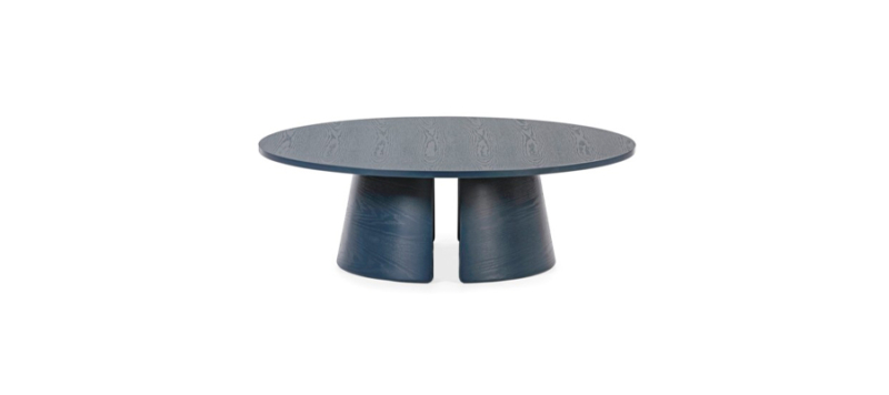 Blue wooden coffee table.